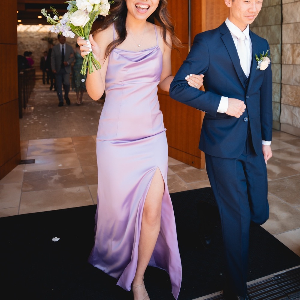 Elegant Lavender Maxi Dress Cowl Neck